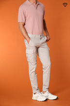 Chile pantalone cargo uomo in raso stretch extra slim fit ①