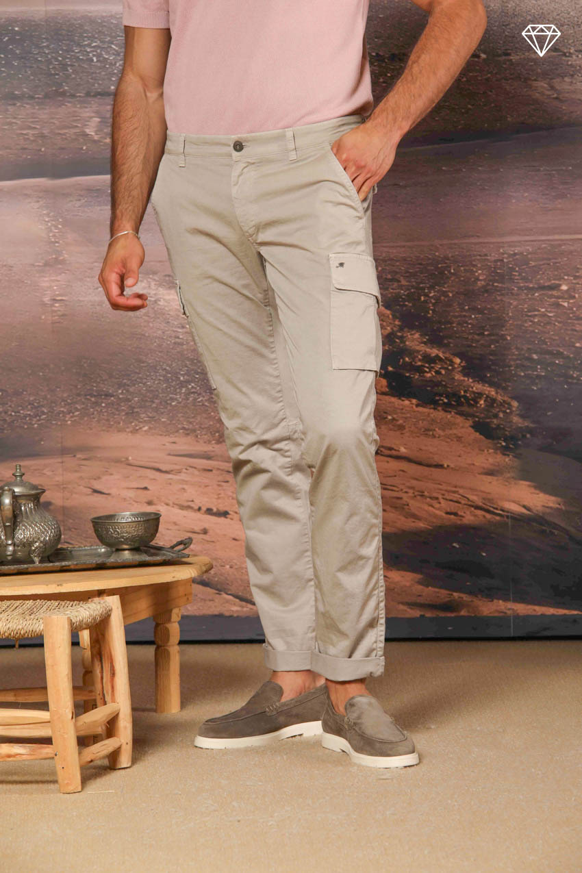 Chile pantalone cargo uomo in raso stretch extra slim fit ①
