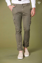 Chile pantalone cargo uomo in raso stretch extra slim fit ①