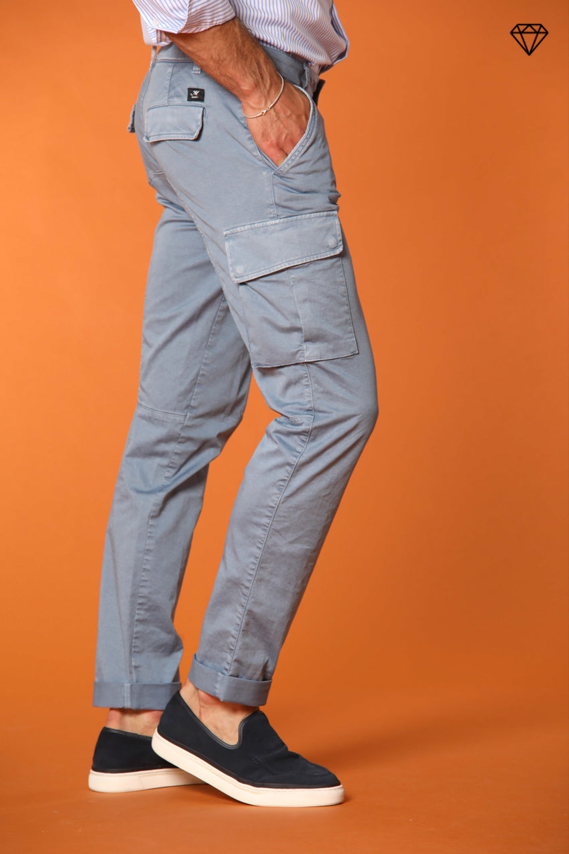 Chile pantalone cargo uomo in raso stretch extra slim fit ①