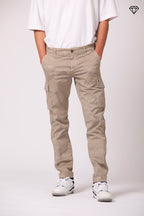 Chile pantalone cargo uomo in cotone con stampa camouflage extra-slim fit ①