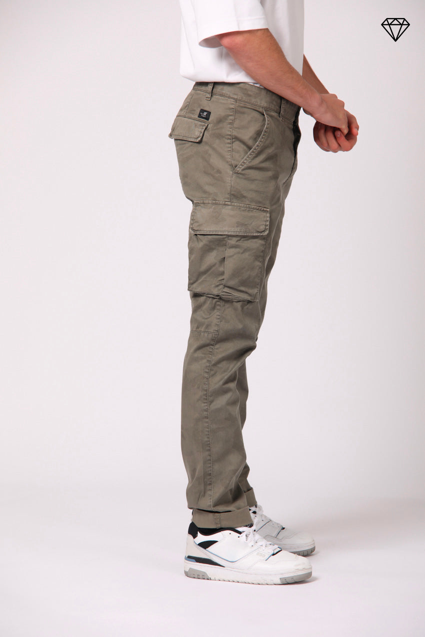 Chile pantalone cargo uomo in cotone con stampa camouflage sabbia extra-slim fit ①