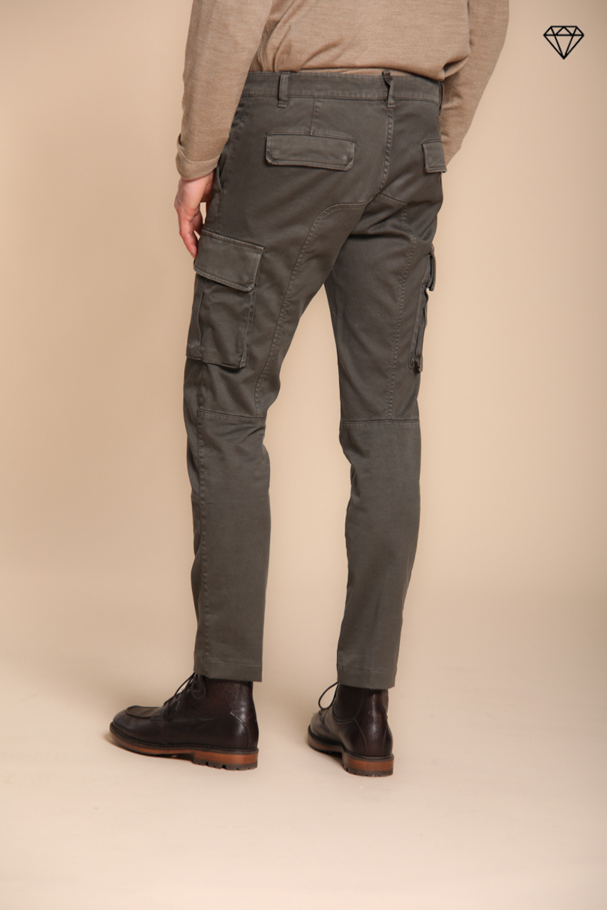 Chile pantalone cargo uomo in gabardina extra slim fit ①