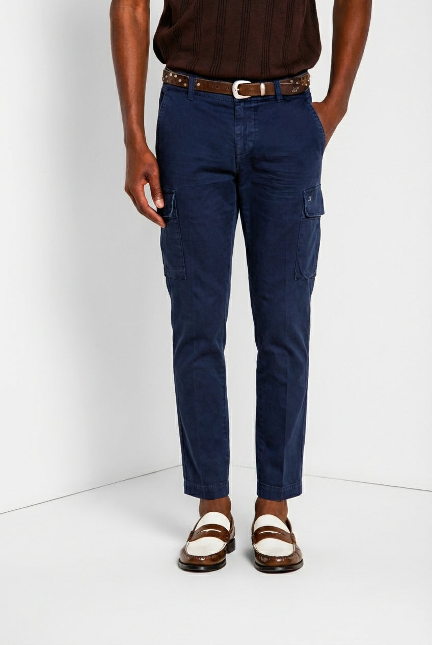 Chile pantalone cargo uomo in raso stretch extra slim fit ①