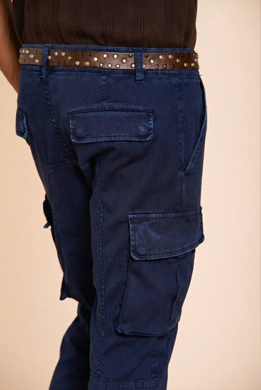 Chile pantalone cargo uomo in raso stretch extra slim fit ①