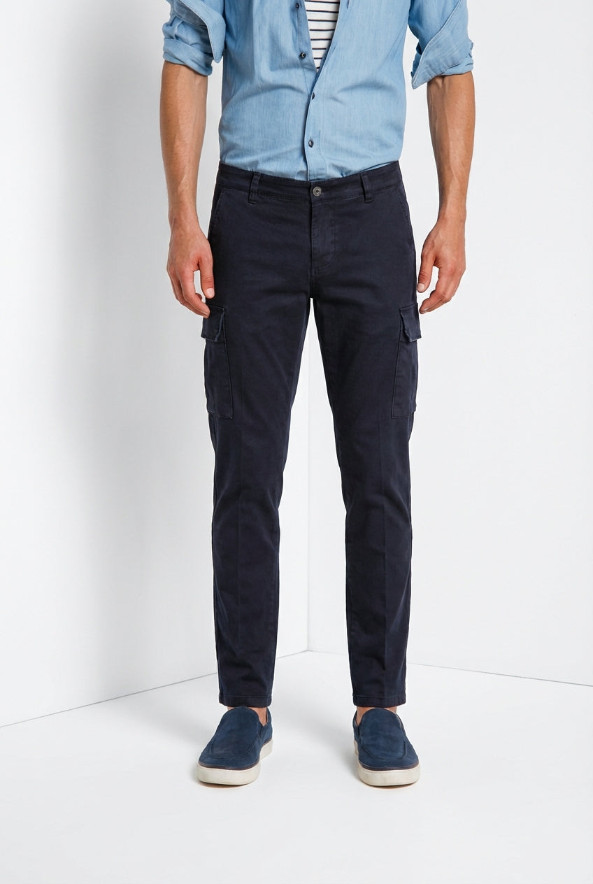 Chile pantalone cargo uomo in raso stretch extra slim fit ①
