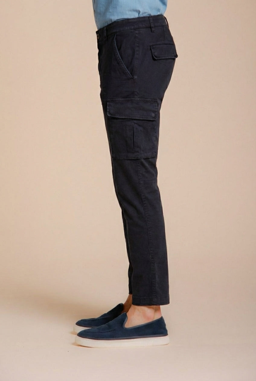 Chile pantalone cargo uomo in raso stretch extra slim fit ①