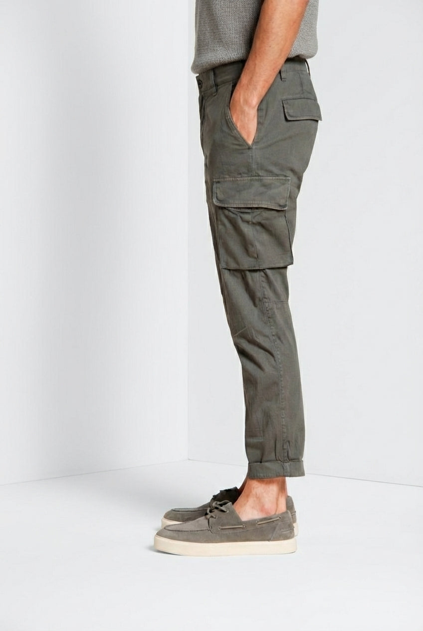 Chile pantalone cargo uomo in raso stretch extra slim fit ①