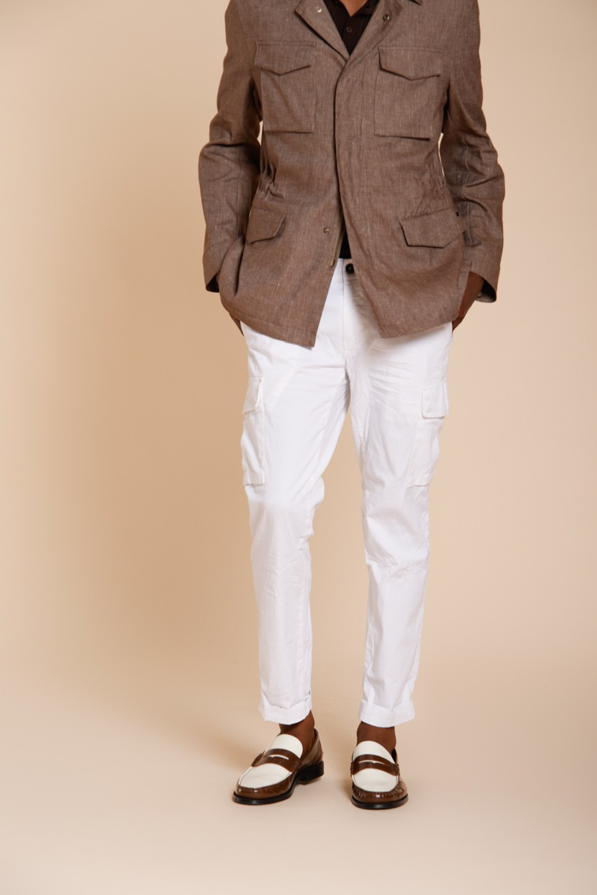 Chile pantalone cargo uomo in raso stretch extra slim fit ①