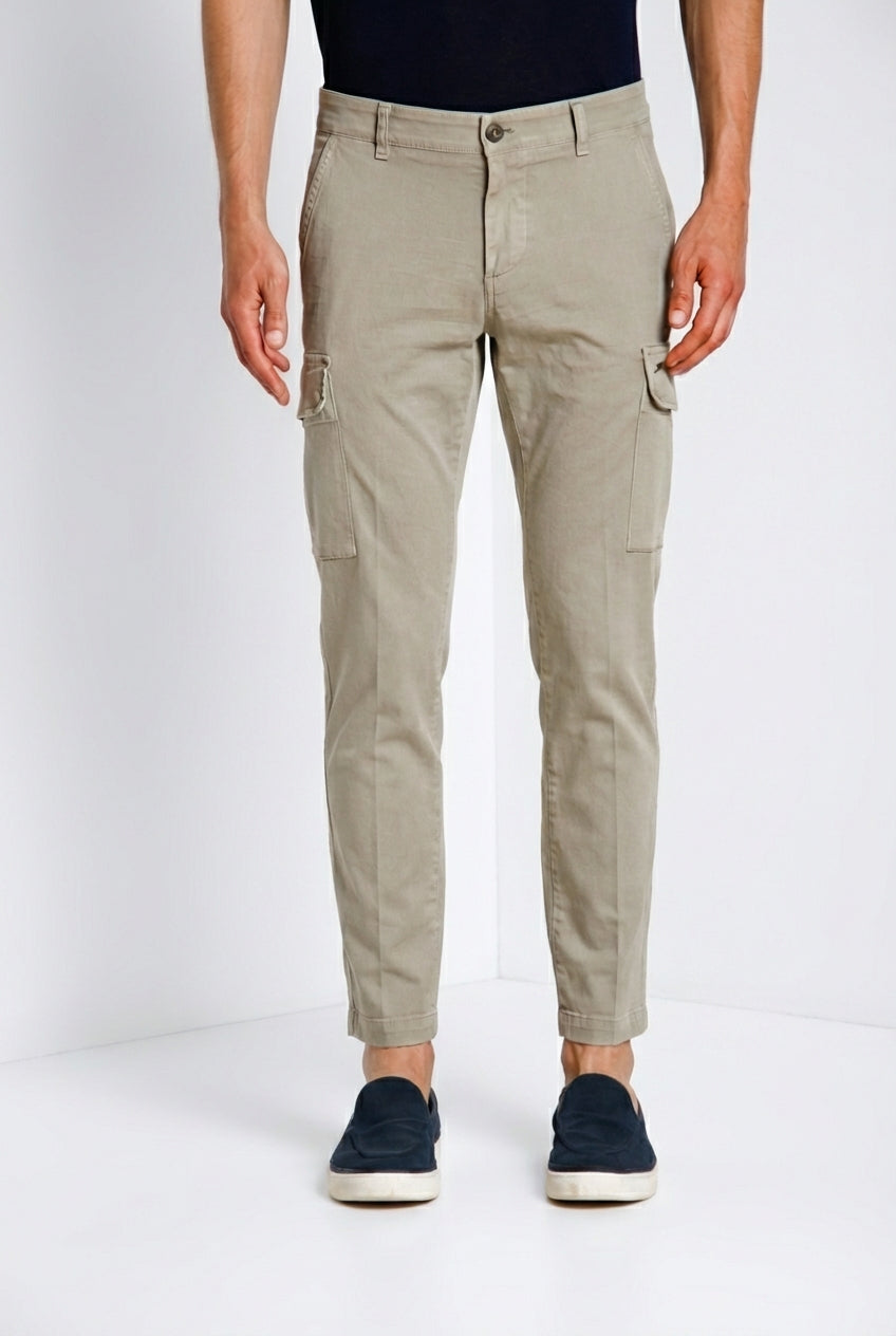 Chile pantalone cargo uomo in raso stretch extra slim fit ①