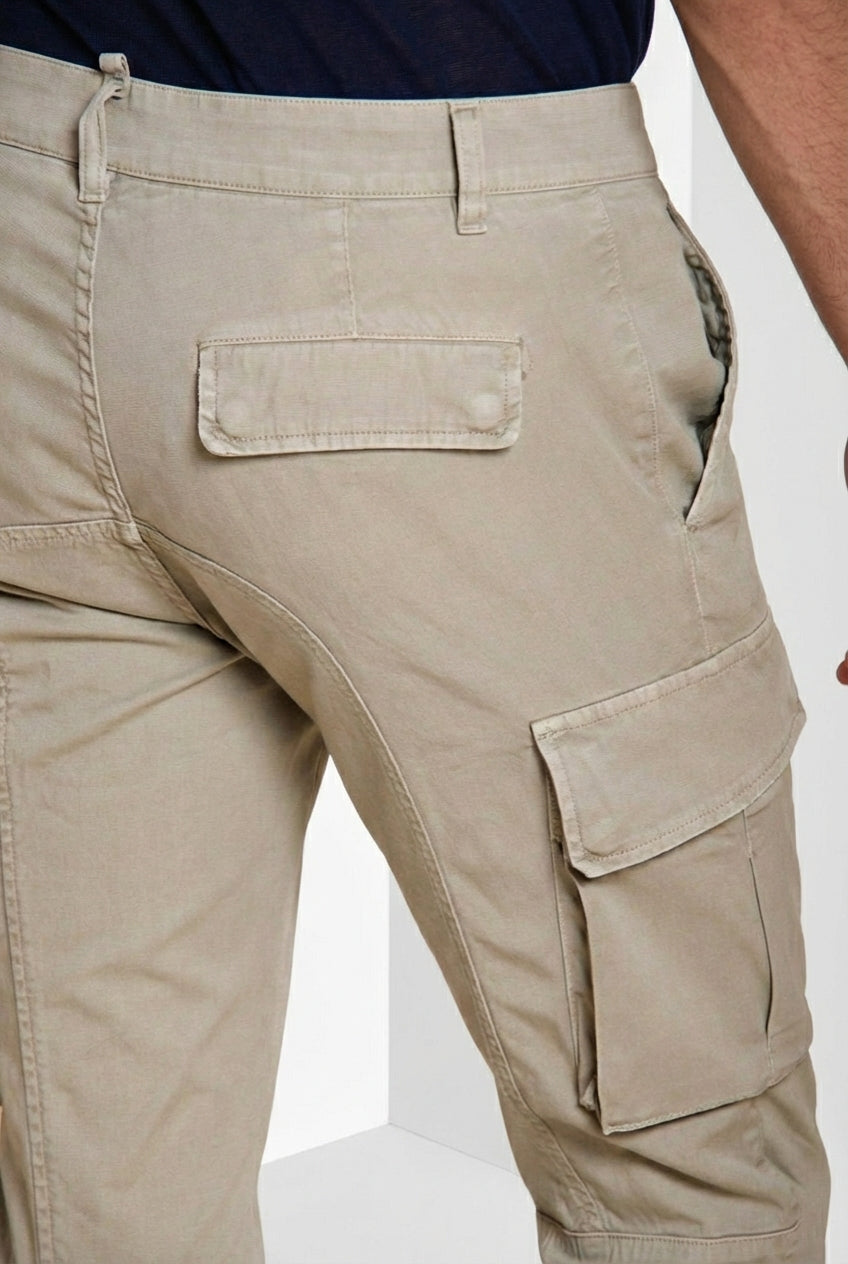 Chile pantalone cargo uomo in raso stretch extra slim fit ①