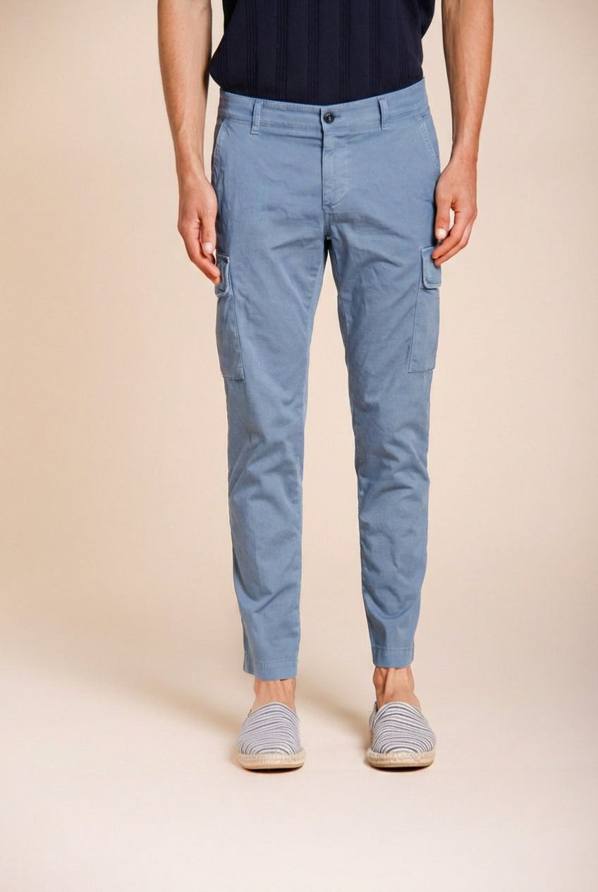 Chile pantalone cargo uomo in raso stretch extra slim fit ①