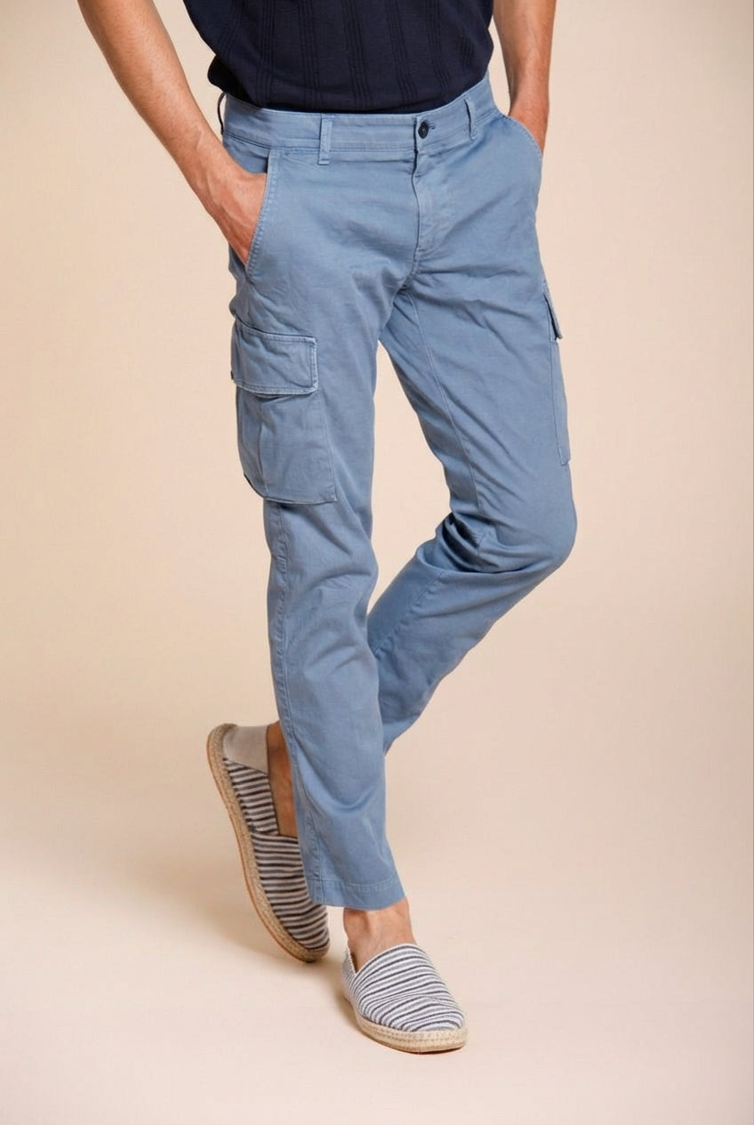 Chile pantalone cargo uomo in raso stretch extra slim fit ①