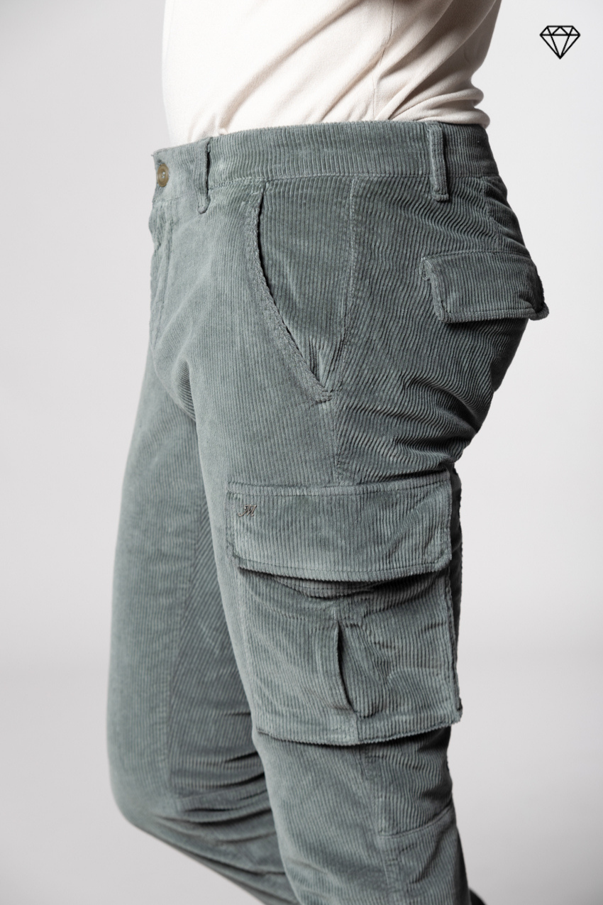 Chile pantalone cargo uomo in velluto 500 righe extra slim fit ①