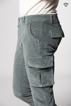 Chile pantalone cargo uomo in velluto 500 righe extra slim fit ①