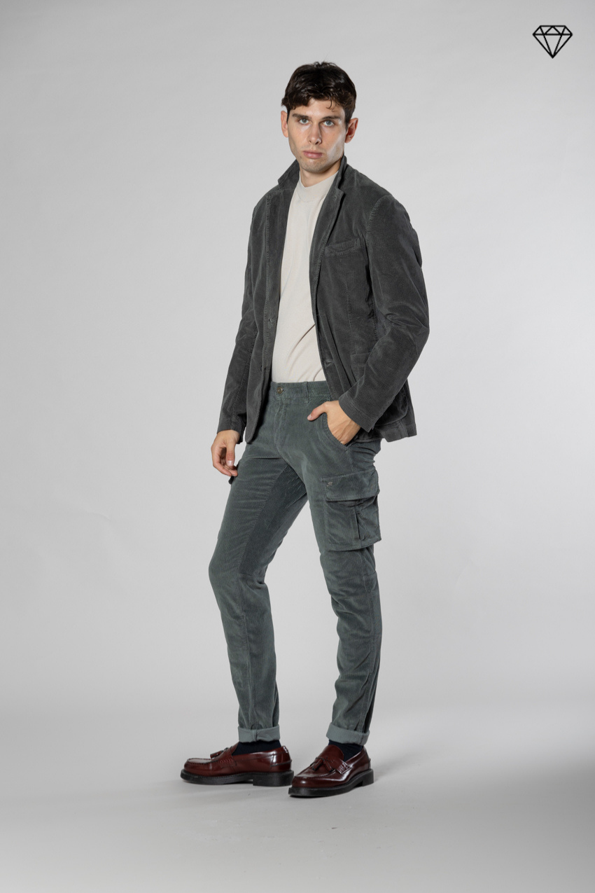 Chile pantalone cargo uomo in velluto 500 righe extra slim fit ①