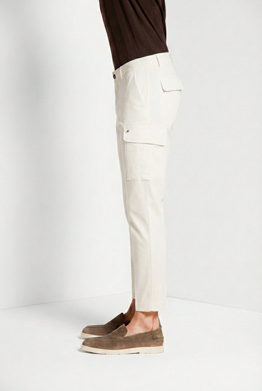 Chile pantalone cargo uomo in raso stretch extra slim fit ①