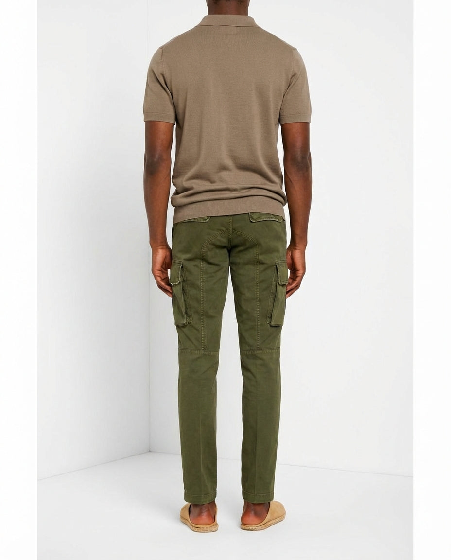 Chile pantalone cargo uomo in raso stretch extra slim fit ①