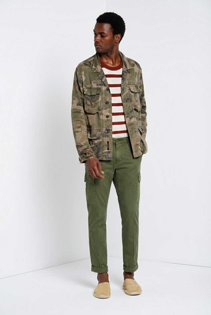 Chile pantalone cargo uomo in raso stretch extra slim fit ①