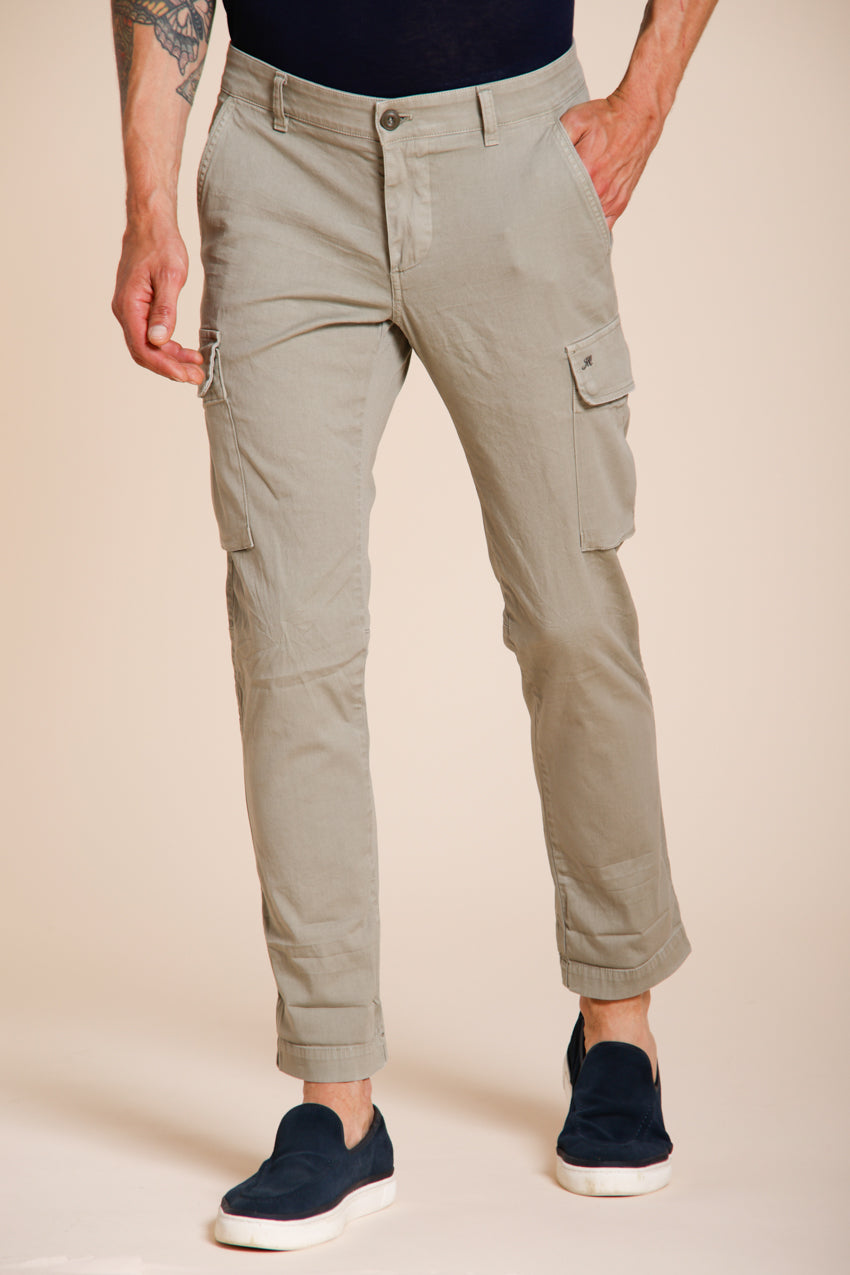 Chile pantalone cargo uomo in raso stretch extra slim fit ①