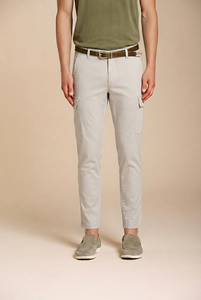 Chile pantalone cargo uomo in raso stretch extra slim fit ①