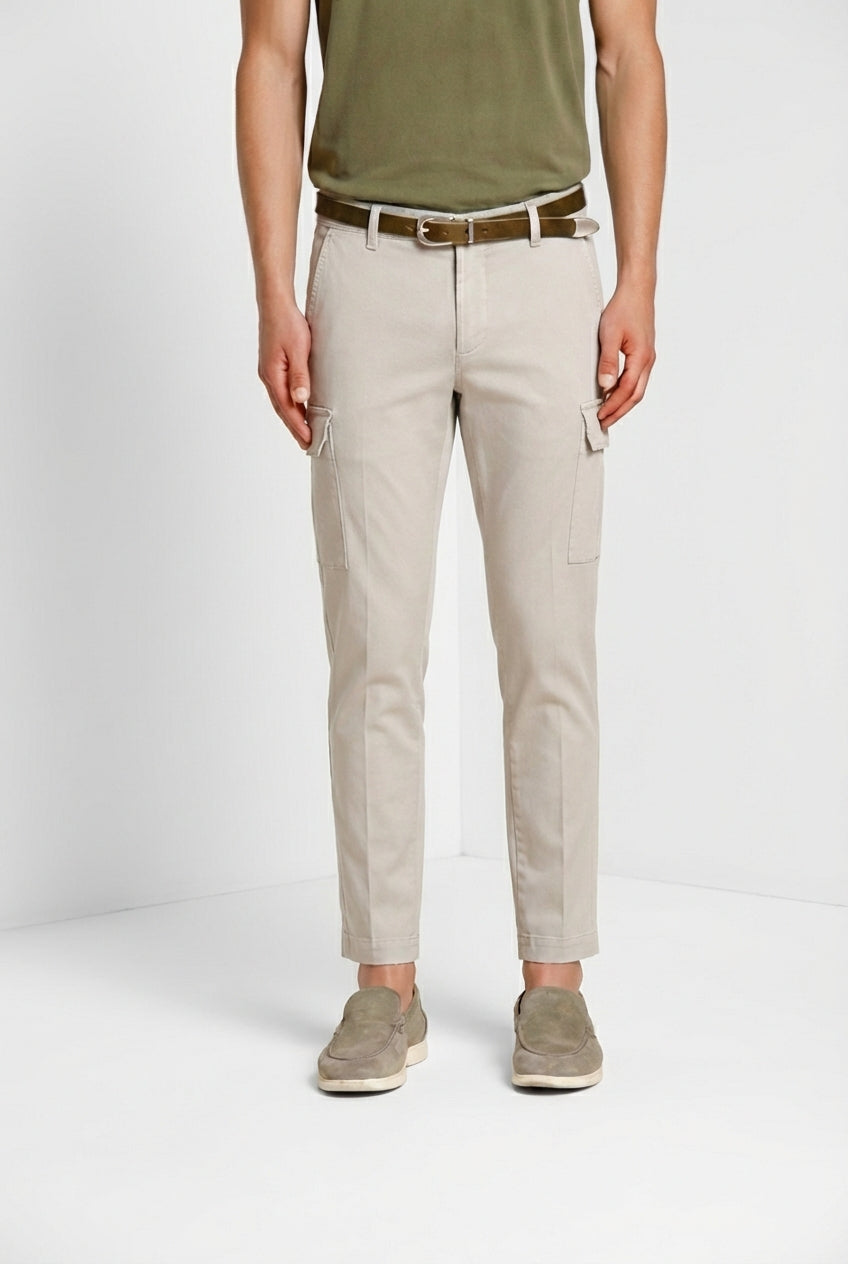 Chile pantalone cargo uomo in raso stretch extra slim fit ①
