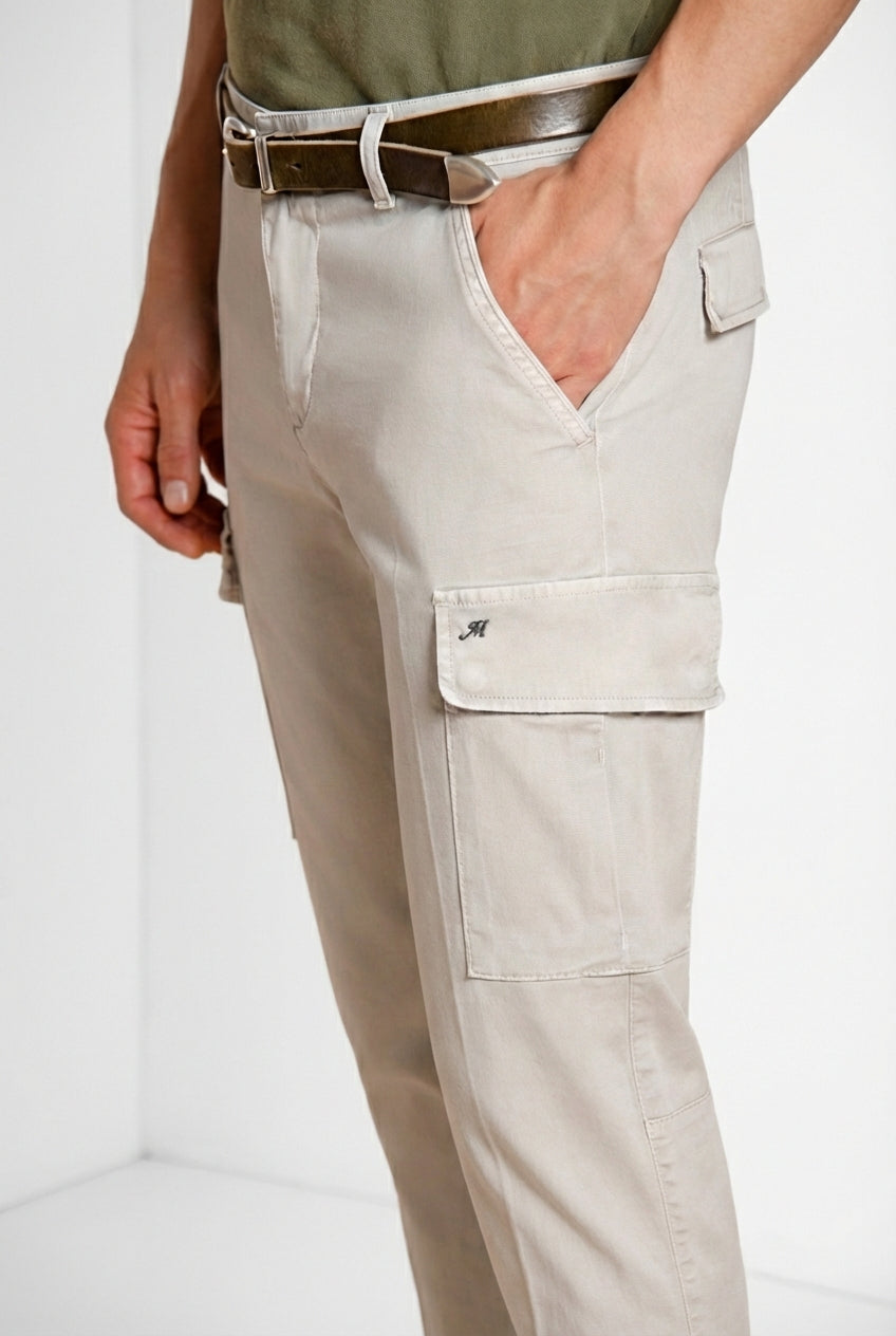 Chile pantalone cargo uomo in raso stretch extra slim fit ①