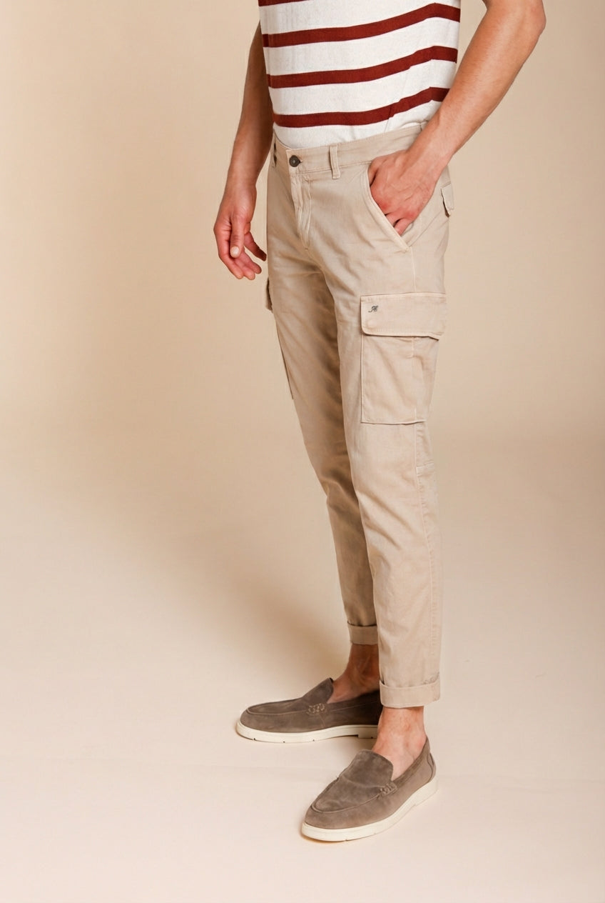Chile pantalone cargo uomo in raso stretch extra slim fit ①