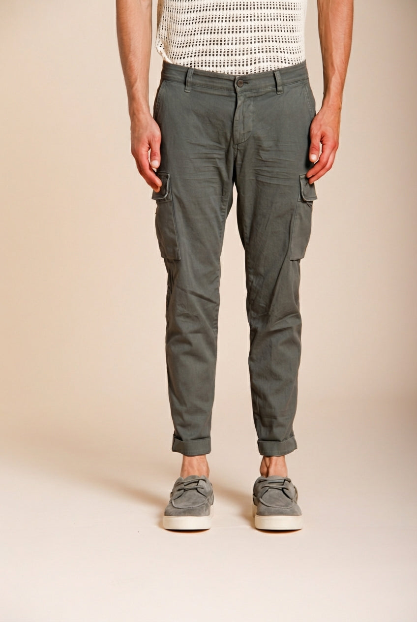 Chile pantalone cargo uomo in raso stretch extra slim fit ①