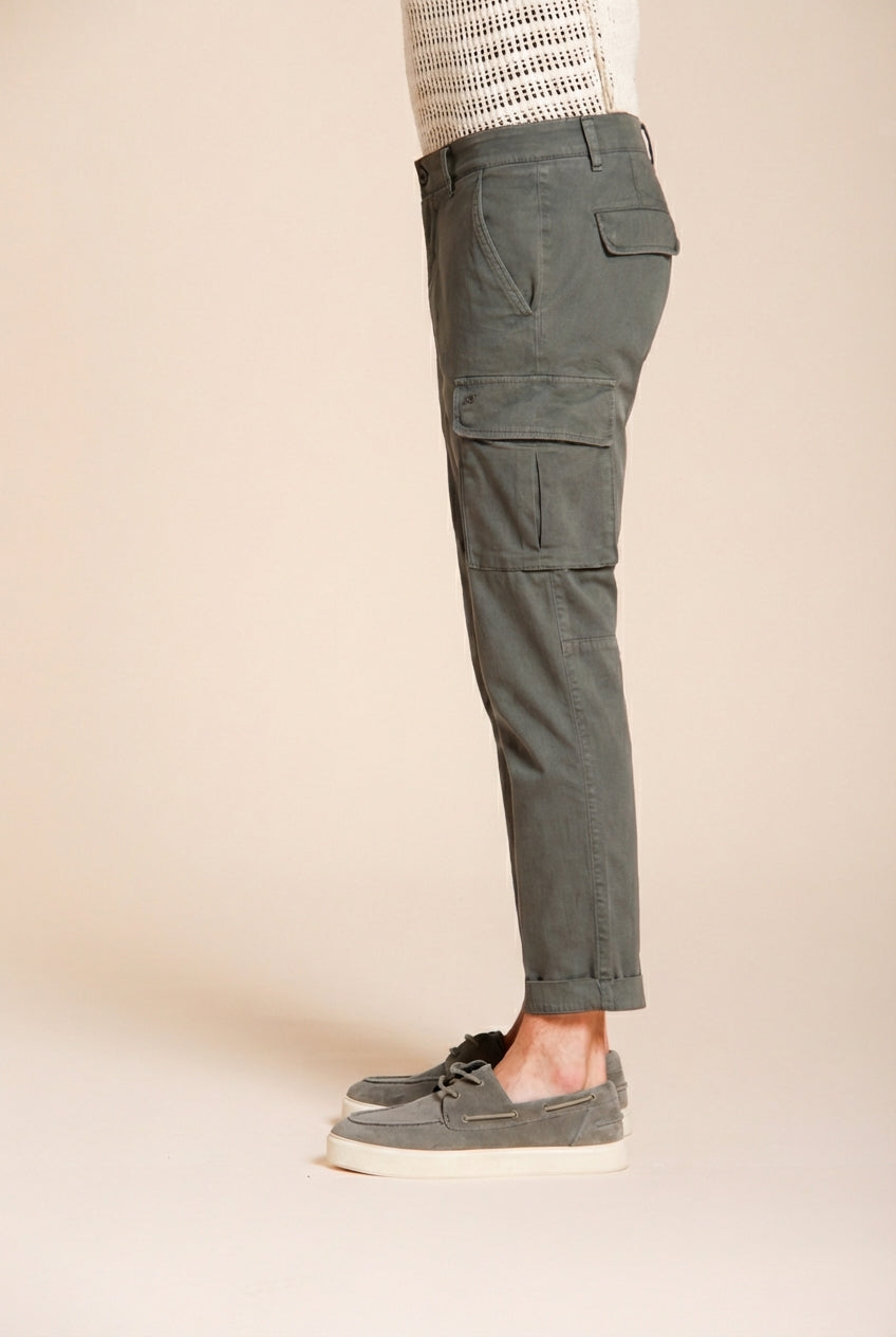 Chile pantalone cargo uomo in raso stretch extra slim fit ①