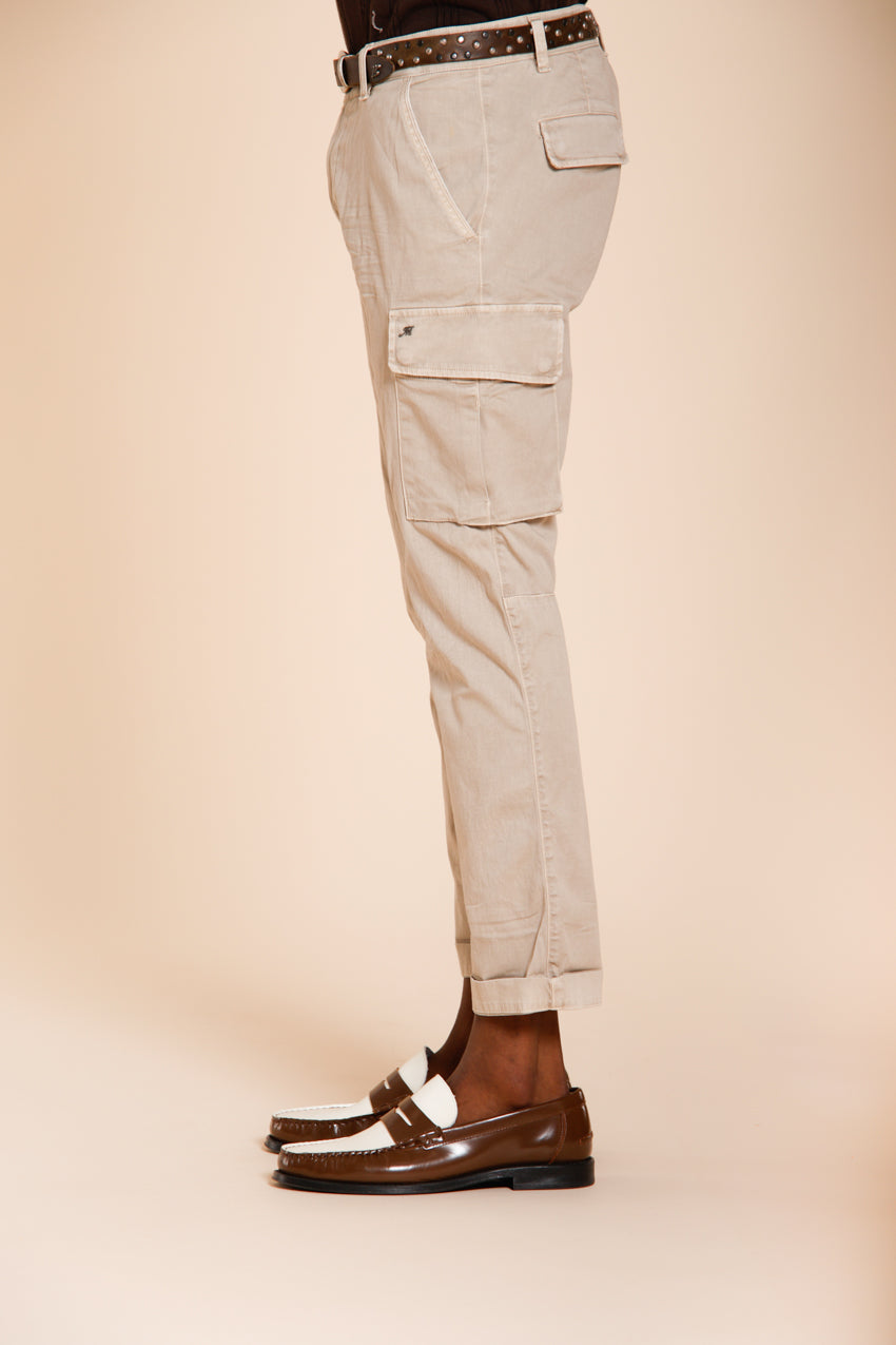 Chile pantalone cargo uomo in raso stretch extra slim fit ①