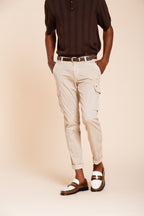 Chile pantalone cargo uomo in raso stretch extra slim fit ①