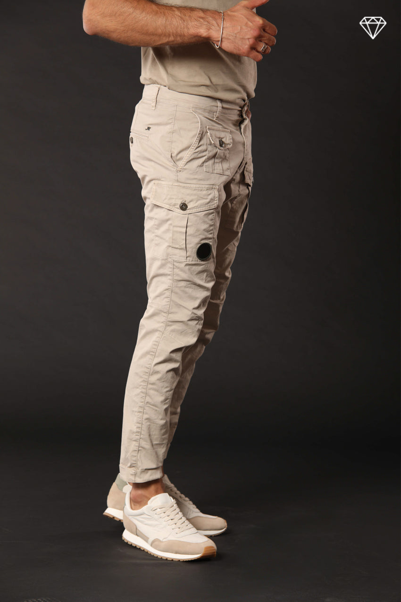 George Coolpocket pantalone cargo uomo in cotone pima leggero logo edition carrot fit ①