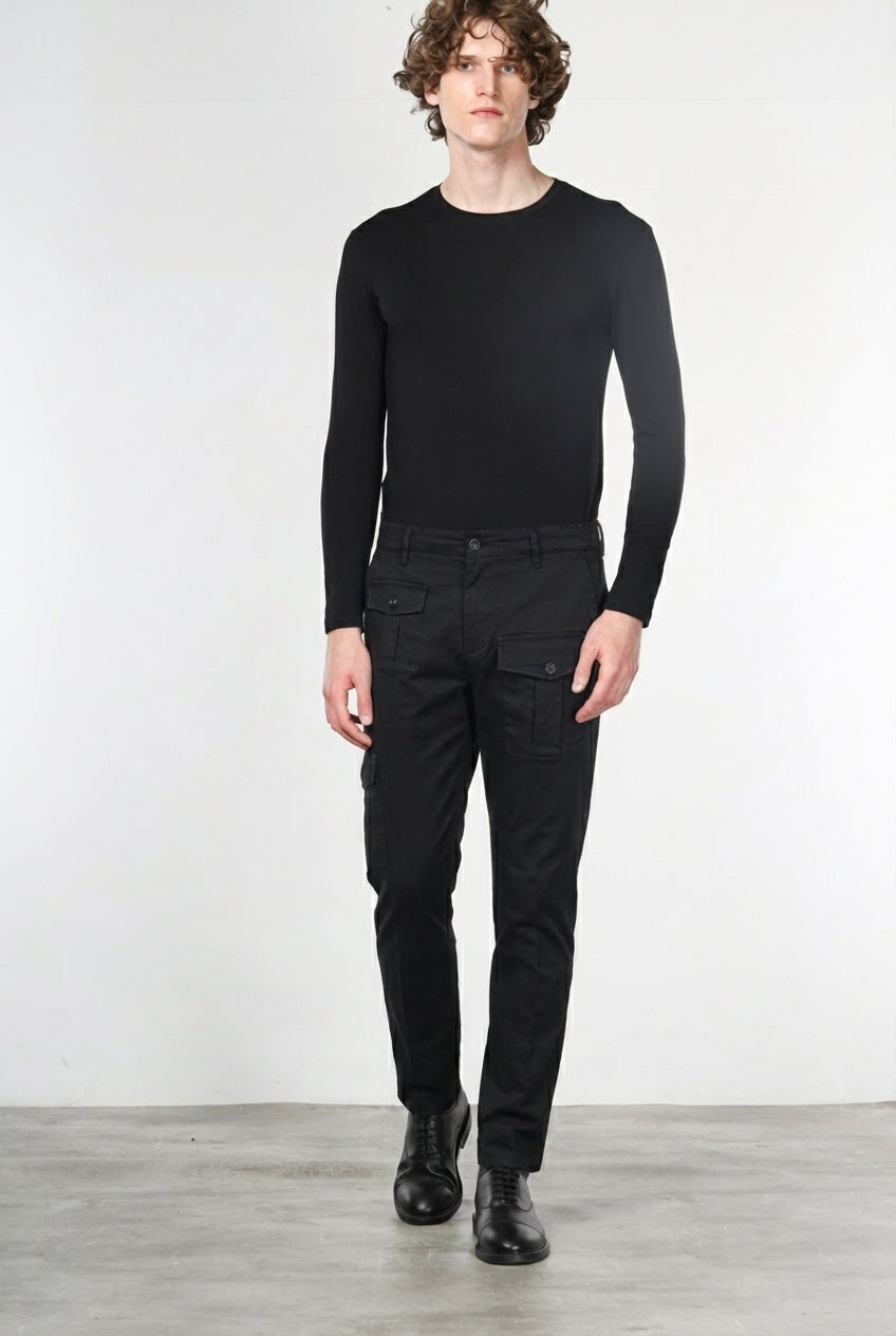 George Coolpocket Cargo-Hose Herren aus Gabardine, Carrot Fit ①