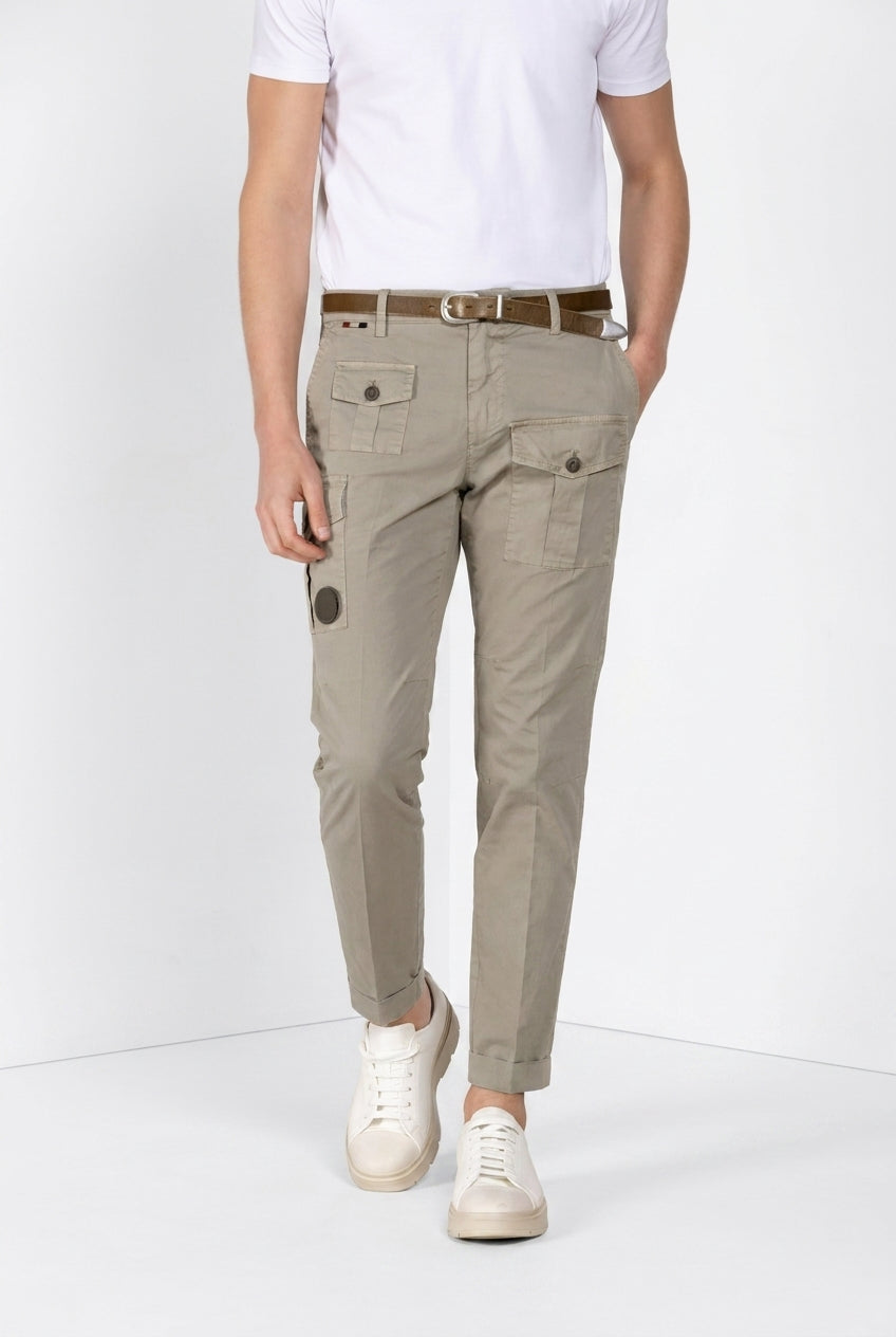 George Coolpocket pantalone cargo uomo in twill leggero stretch Logo Edition carrot fit ①