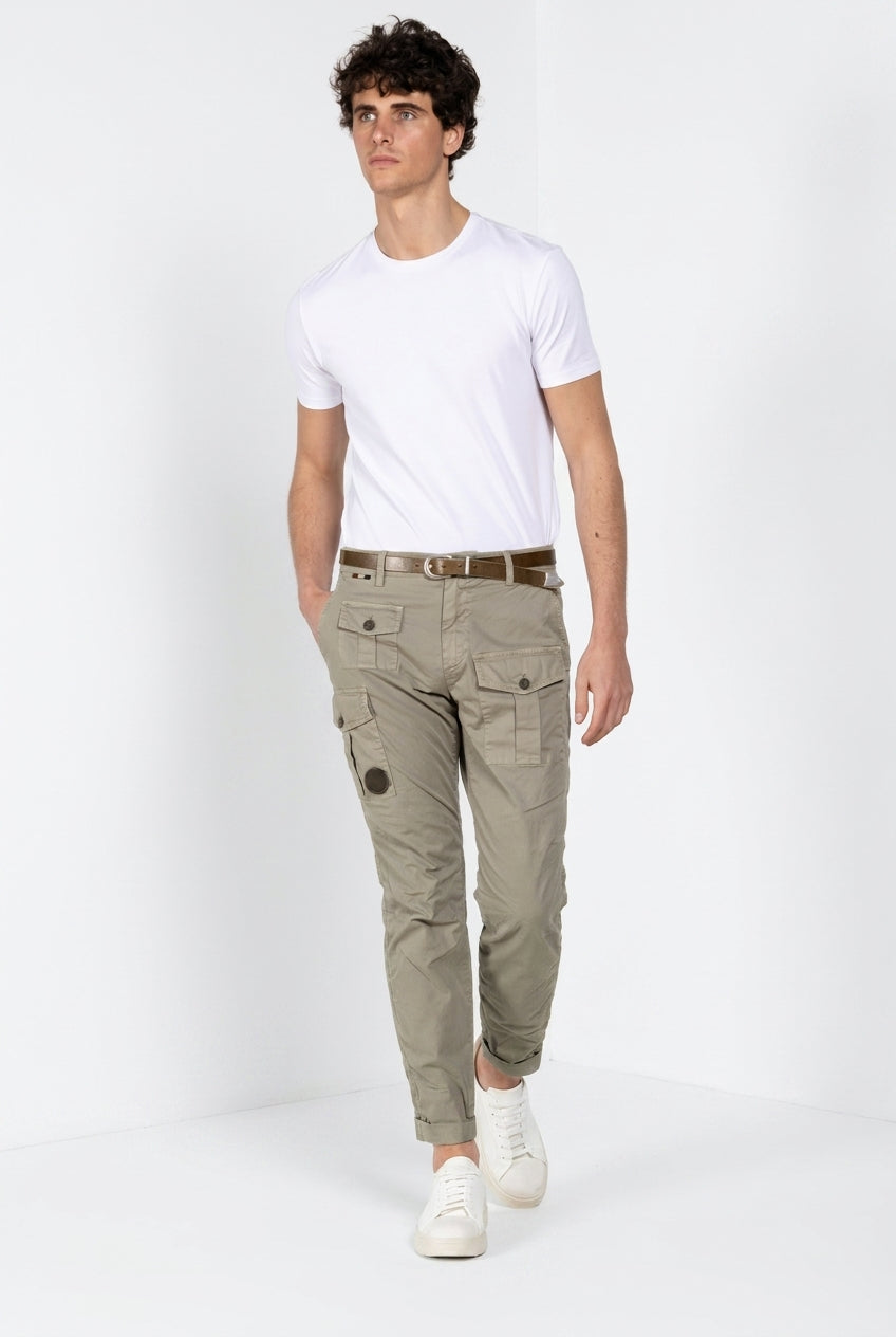 George Coolpocket pantalone cargo uomo in twill leggero stretch Logo Edition carrot fit ①