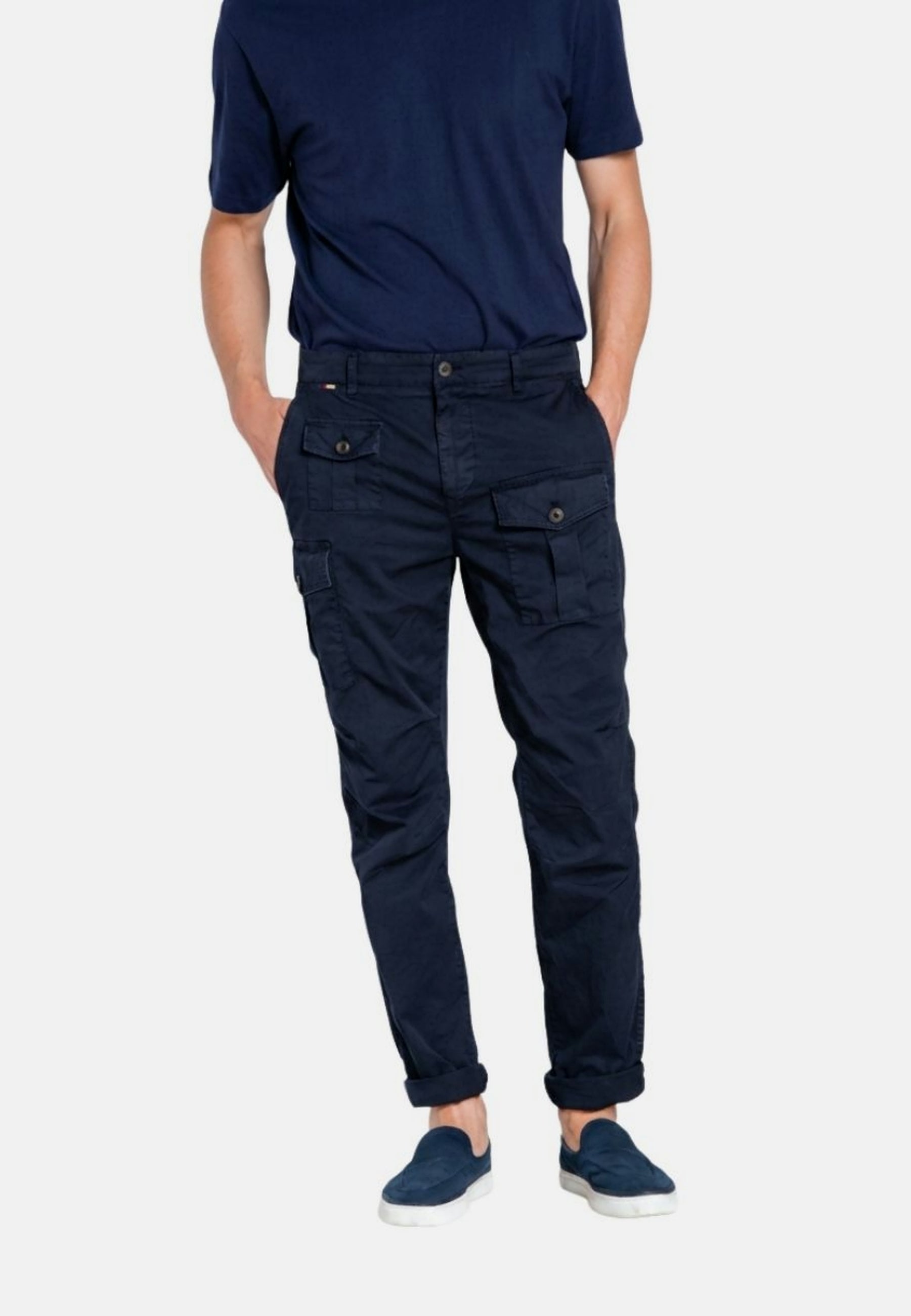 George Coolpocket pantalone cargo uomo in twill leggero stretch Logo Edition carrot fit ①