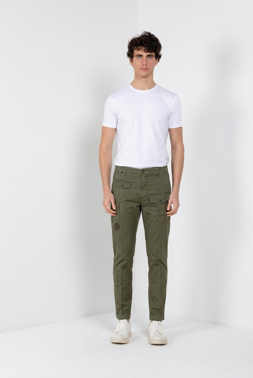 George Coolpocket pantalone cargo uomo in twill leggero stretch Logo Edition carrot fit ①