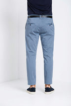 John Coolkhinos pantalone chino uomo in raso stretch Logo Edition carrot fit ①