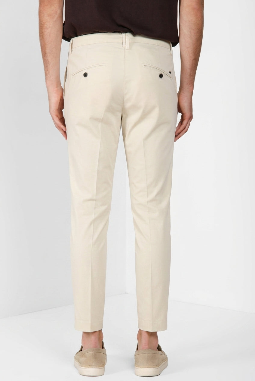 Osaka 1 Pince pantalone chino uomo in gabardina stretch carrot fit
