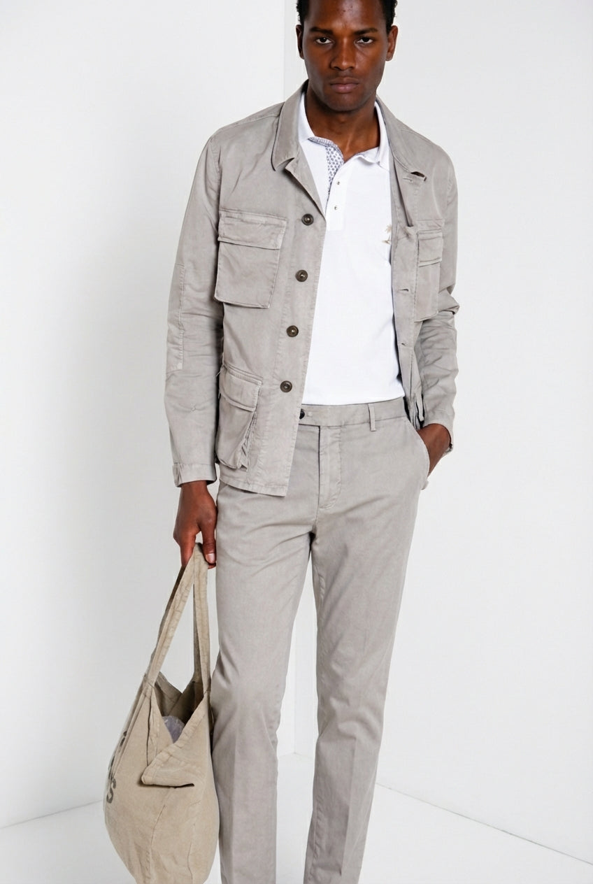 Osaka 1 Pince Delamere Hose Chino Herren aus Stretch-Gabardine carrot fit