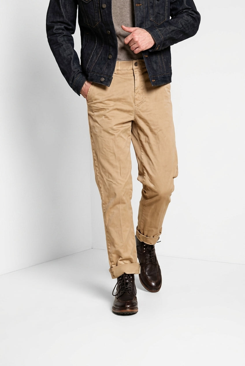 Chinos Herren-Chinohose aus Gabardine relaxed fit