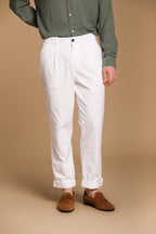Pinces 22 pantalone chino uomo in canvas oxford relaxed fit