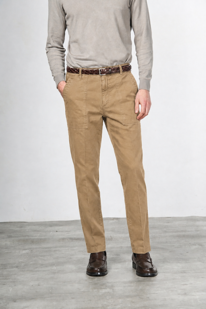 Prescott Fatique pantalone chino uomo in gabardina relaxed fit