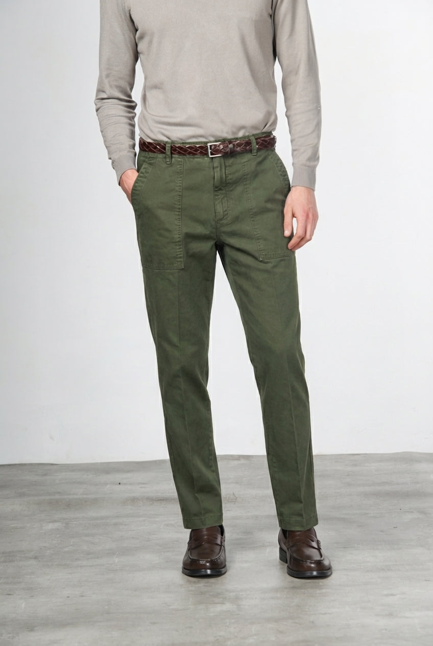 Prescott Fatigue Chinohose für Herren aus Gabardine mit relaxed fit
