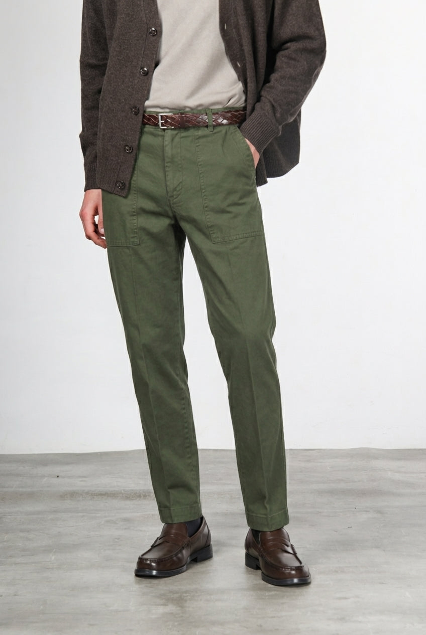 Prescott Fatigue Chinohose für Herren aus Gabardine mit relaxed fit