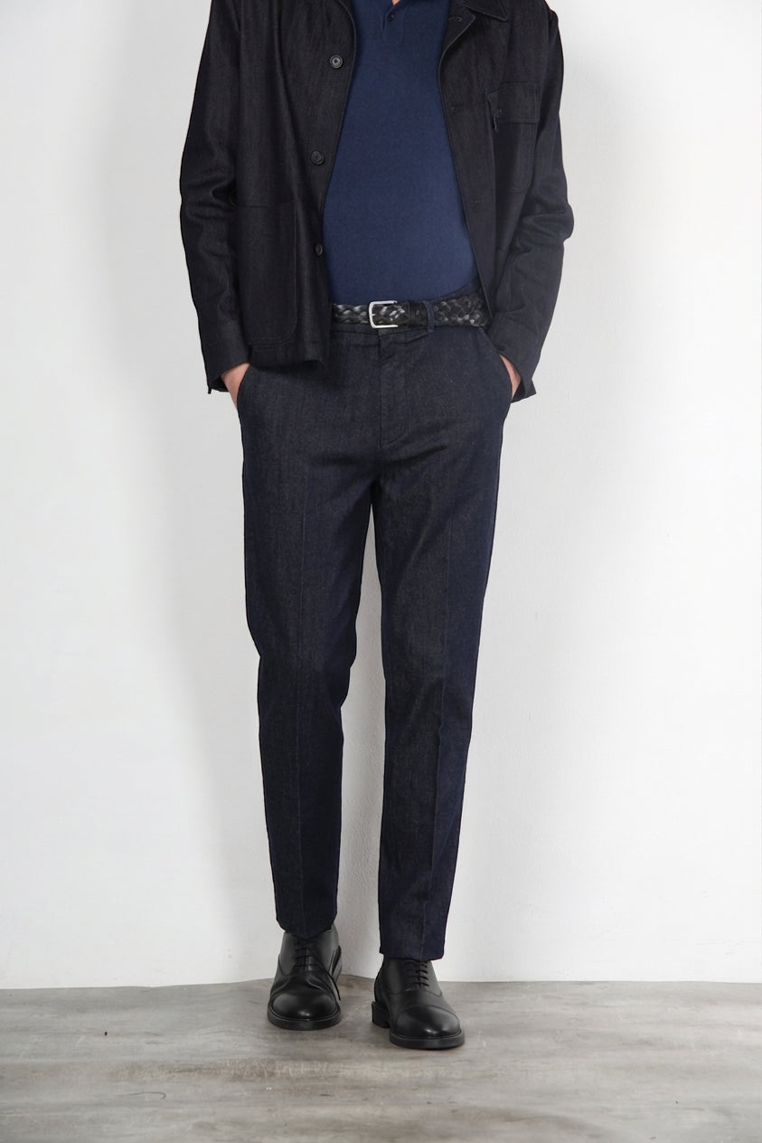 Chinos pantalone chino uomo in tecno denim stretch relaxed fit