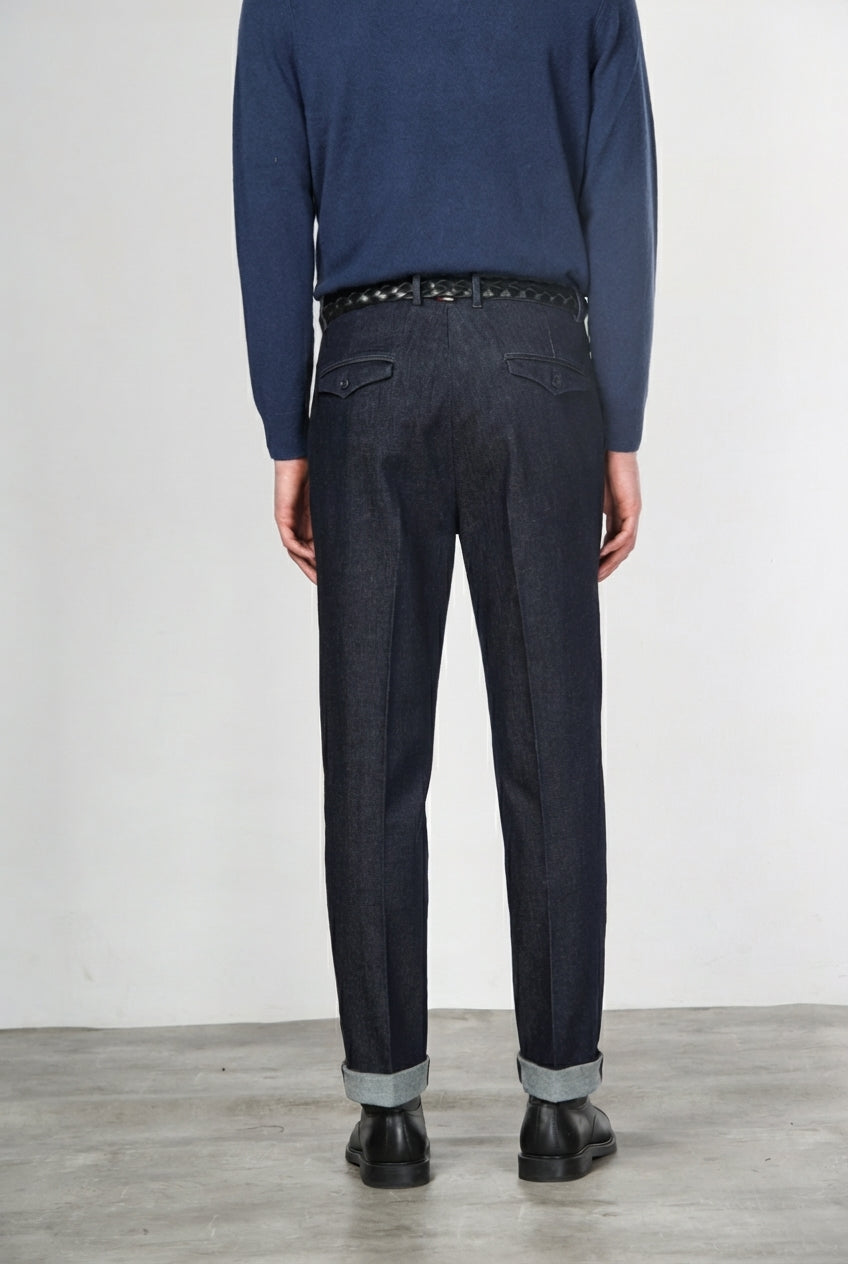 Chinos pantalone chino uomo in tecno denim stretch relaxed fit