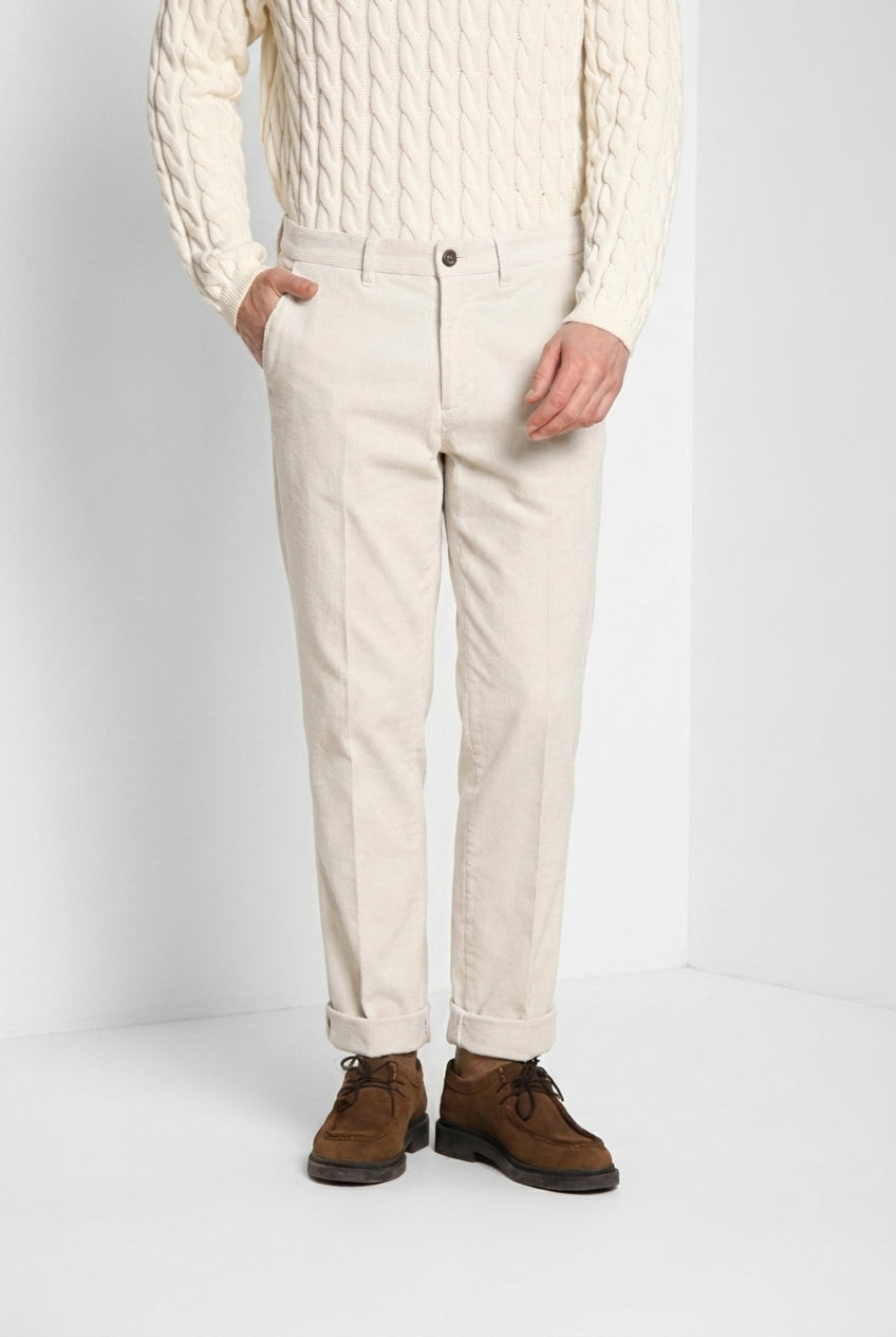 Chinos Herren-Chinohose aus 1000-Rippen-Samt relaxed fit