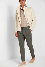 Pinces pantalone chino uomo in gabardina stretch relaxed fit